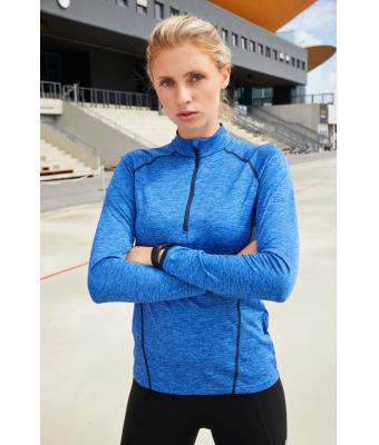 Damen Ladies' Sports Shirt Long-Sleeved Black/white 8466