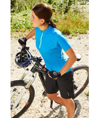 Dames Ladies' Bike-T Half Zip Wit/zwart 8470