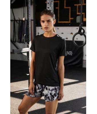 Dames Ladies' Sports Shirt Wit/zwart-grijs-bedrukt 10242