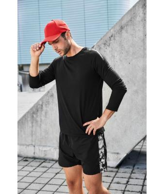 Herren Men's Sports Shorts Black/black-printed 10245