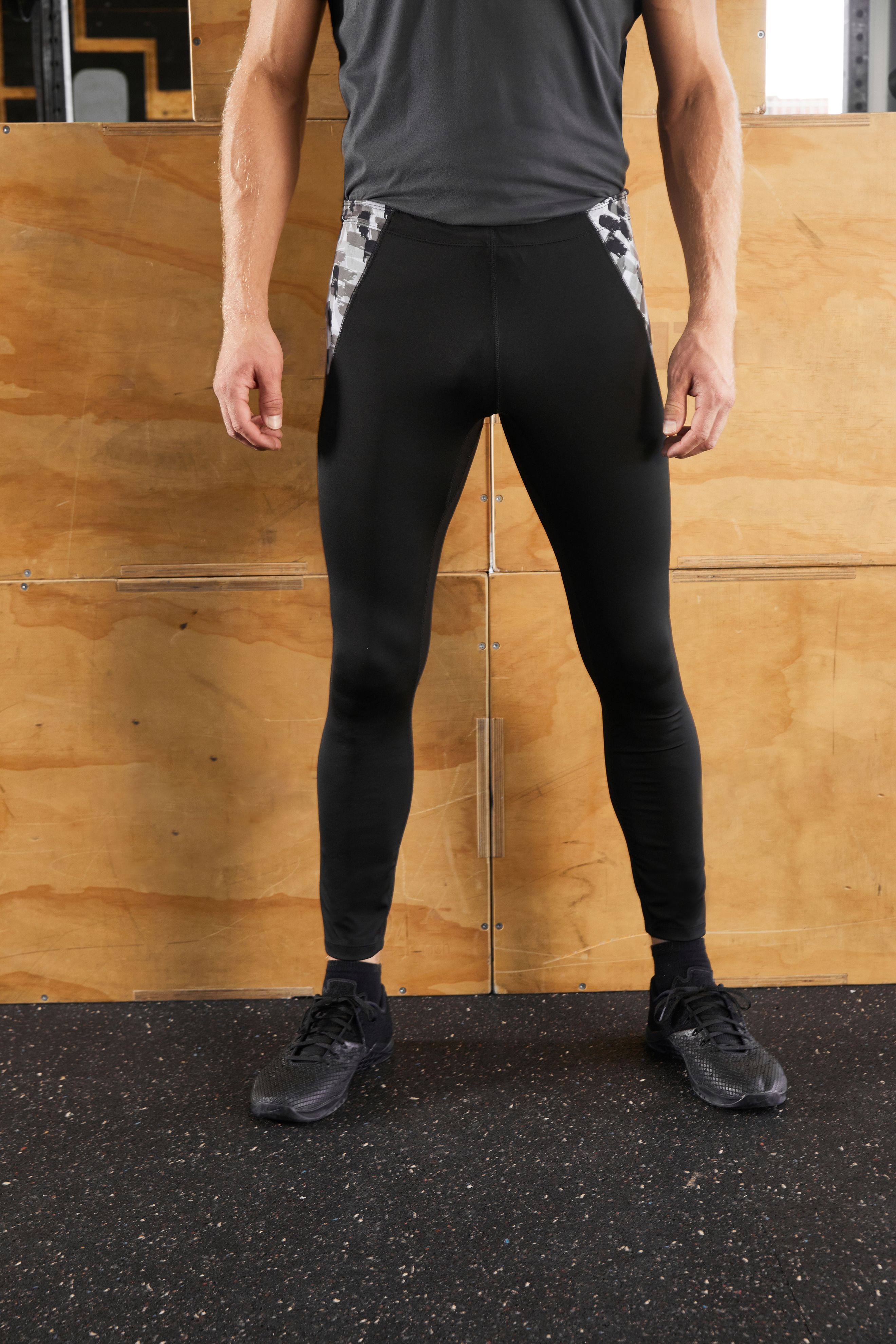 Herren Men's Sports Tights Black/blackprintedDaiber