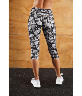 Femme Collants de sport 3/4 femme Imprimé-en-noir/noir 10248