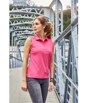 Damen Ladies' Active Polo Sleeveless Pink 8030