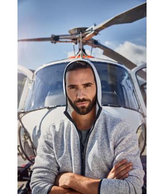 Herren Men's Knitted Fleece Hoody Light-melange/carbon 8044