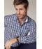 Homme Chemise Vichy manches longues homme Turquoise/blanc 8054