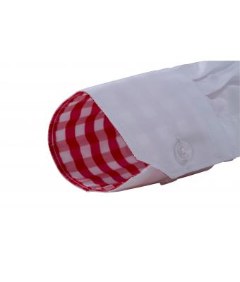 Herren Men's Plain Shirt White/black-white 8056