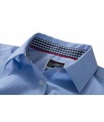 Heren Men's Plain Shirt Wit/royal-wit 8056