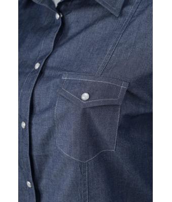 Ladies Ladies' Denim Blouse Dark-denim 8158