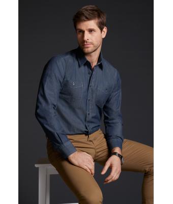 Herren Men's Denim Shirt Dark-denim 8159