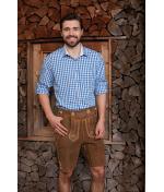 Homme Chemise traditionnelle Vert/blanc 8307