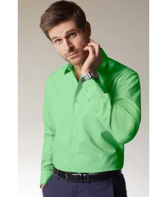 Herren Men's Business Shirt Long-Sleeved Lime-green 8389