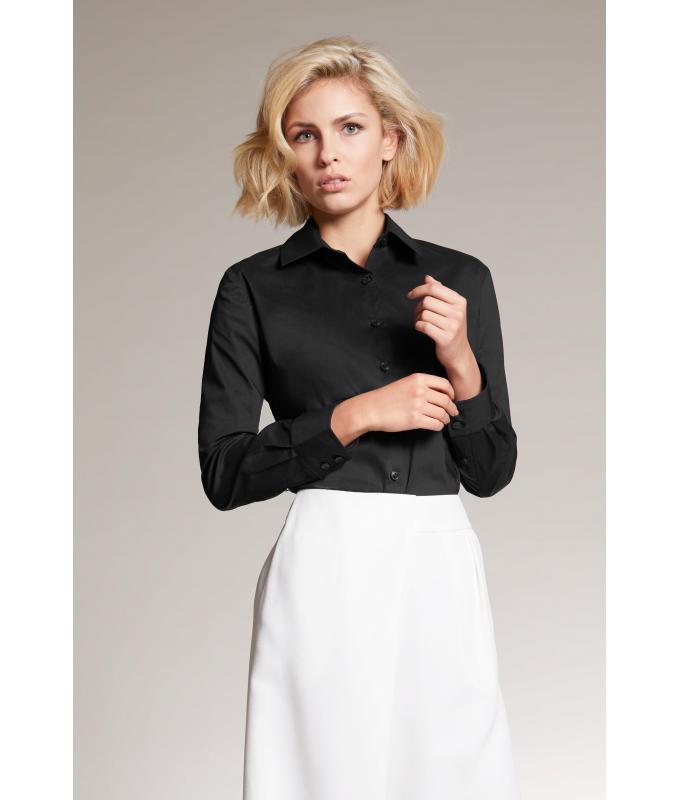 Dames Ladies`Shirt Slim Fit Wit 8392