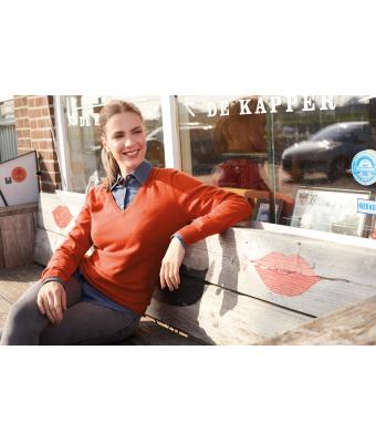 Femme Pull col V femme Vert-forêt 8059