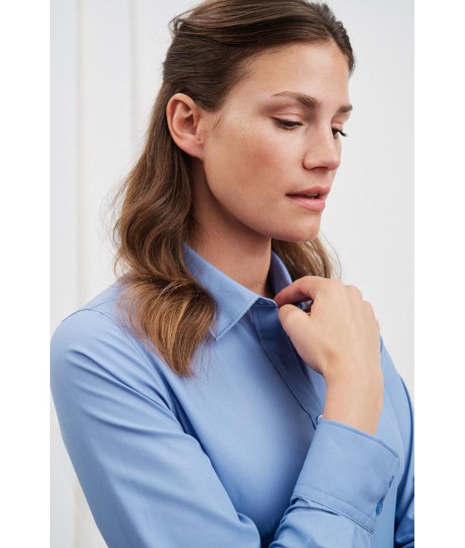 Ladies Ladies' Shirt Long-Sleeved Poplin Steel 8504