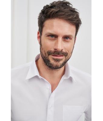 Herren Men's Shirt Long-Sleeved Poplin Steel 8505