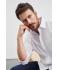 Men Men's Shirt Long-Sleeved Poplin White 8505
