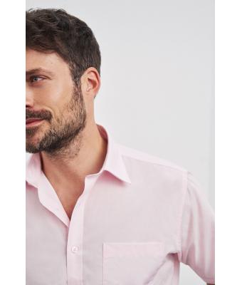 Herren Men's Shirt Short-Sleeved Poplin Lime-green 8507