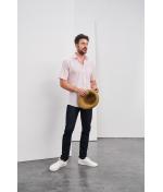 Heren Men's Shirt Short-Sleeved Poplin Tomaat 8507