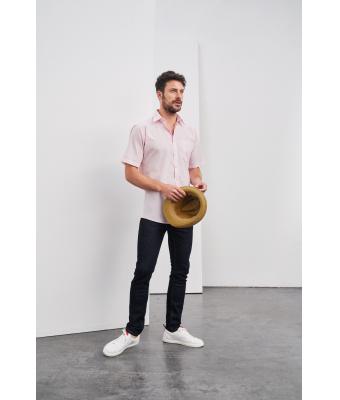 Herren Men's Shirt Short-Sleeved Poplin Tomato 8507