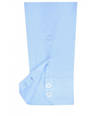 Damen Ladies' Shirt Long-Sleeved Micro-Twill Light-blue 8563