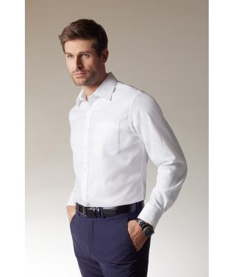 Heren Men's Shirt Long-Sleeved Micro-Twill Lichtblauw 8564