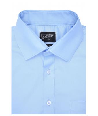 Heren Men's Shirt Short-Sleeved Micro-Twill Zwart 8566