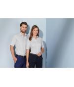 Damen Ladies' Shirt Shortsleeve Oxford Silver 8569