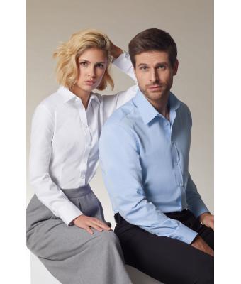 Femme Chemise femme à manches longues Herringbone Bleu-clair 8571