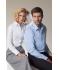 Dames Ladies' Shirt Longsleeve Herringbone Wit 8571
