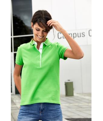 Dames Ladies' Polo Single Stripe Lime/wit 8659