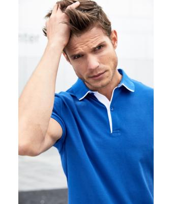 Herren Men's Polo Single Stripe Lime-green/white 8660