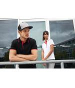 Heren Men's Polo Stripe Zwart/rood 8685