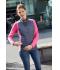 Dames Ladies' Knitted Hybrid Vest Rood-melange/antraciet-melange 10457