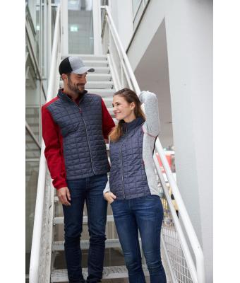 Damen Ladies' Knitted Hybrid Jacket Kiwi-melange/anthracite-melange 10459