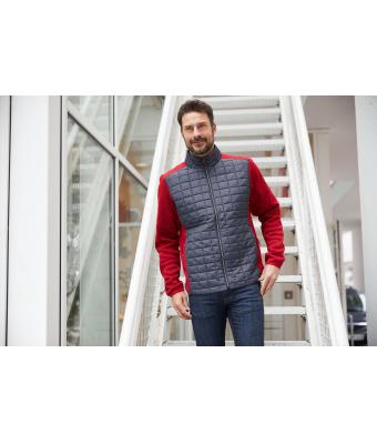 Heren Men's Knitted Hybrid Jacket Rood-melange/antraciet-melange 10460
