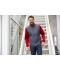 Heren Men's Knitted Hybrid Jacket Rood-melange/antraciet-melange 10460