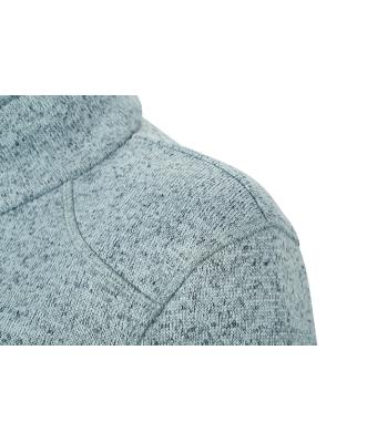 Damen Ladies' Knitted Fleece Jacket Light-grey-melange/red 8304