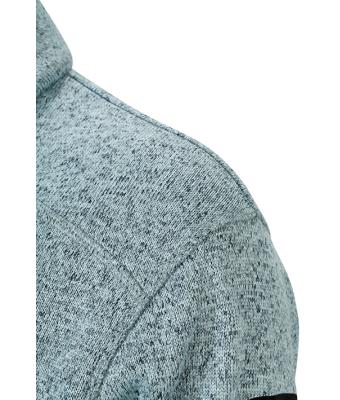 Herren Men's Knitted Fleece Jacket Light-grey-melange/red 8305