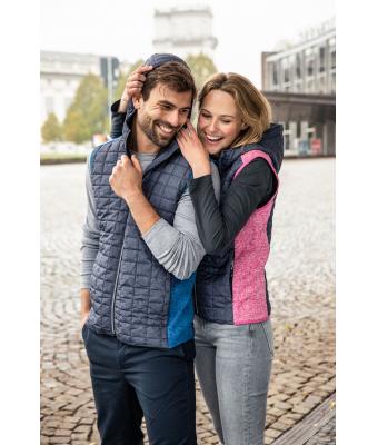 Dames Ladies' Knitted Hybrid Vest Roze/antraciet-melange 8679