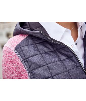 Damen Ladies' Knitted Hybrid Jacket Light-melange/anthracite-melange 8500