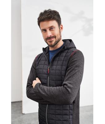 Herren Men's Knitted Hybrid Jacket Grey-melange/anthracite-melange 8501