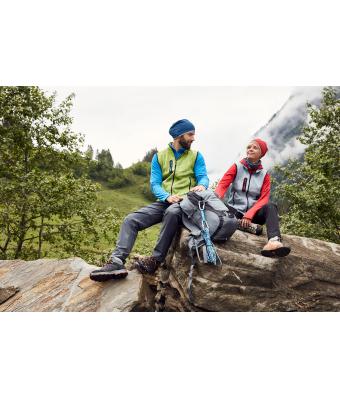 Herren Men's Knitted Fleece Vest Light-grey-melange/red 8491