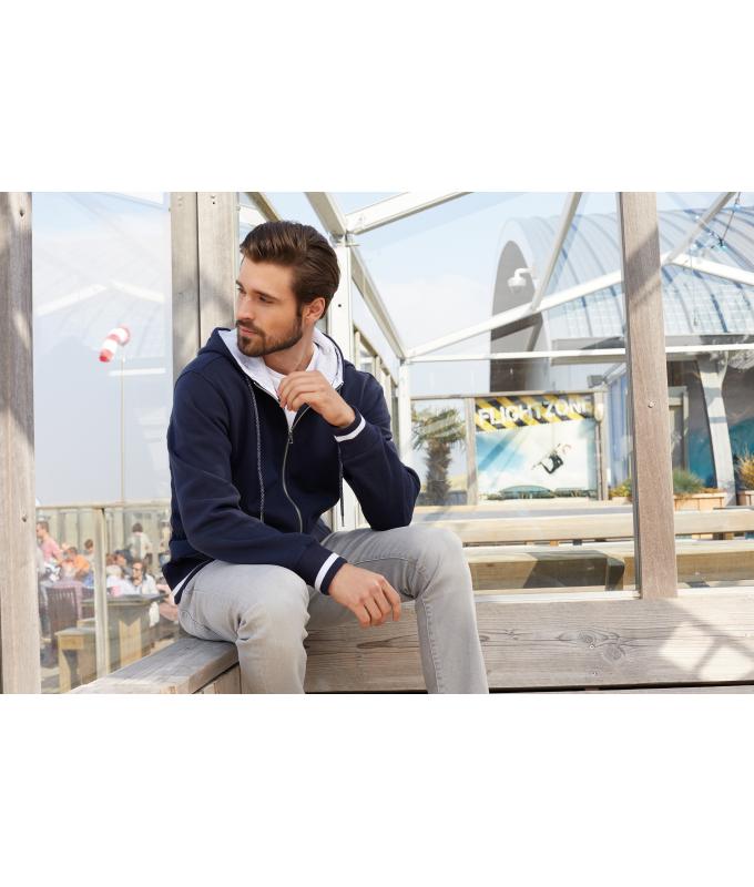 Herren Men's Club Sweat Jacket Black/white 8578