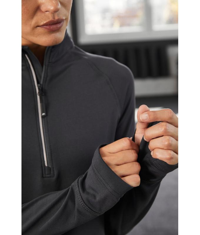 Damen Ladies' Sports Shirt Half-Zip Turquoise 8598