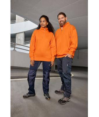Unisexe Sweat-shirt de travail demi-zip Marron 8172