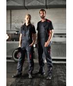 Unisex Workwear Pants with Bib - COLOR - Navy/turquoise 8525
