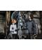 Damen Ladies' Knitted Workwear Fleece Jacket - STRONG - Carbon-melange/black 8536