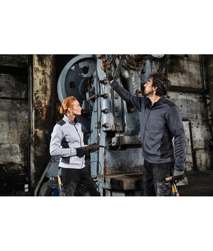 Damen Ladies' Knitted Workwear Fleece Jacket - STRONG - Black/black 8536
