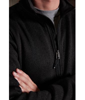 Unisex Men's Knitted Workwear Fleece Half-Zip - STRONG - Dark-green-melange/black 8538