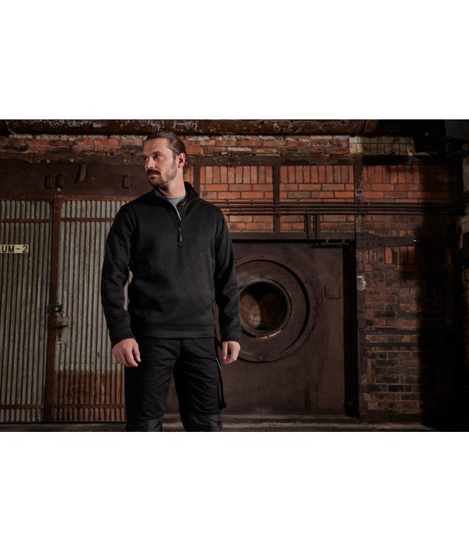 Unisexe Veste workwear polaire tricoté demi-zip - STRONG - Marine/marine 8538